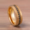 8mm Rose Gold Tungsten Wedding Band With Black Sapphires