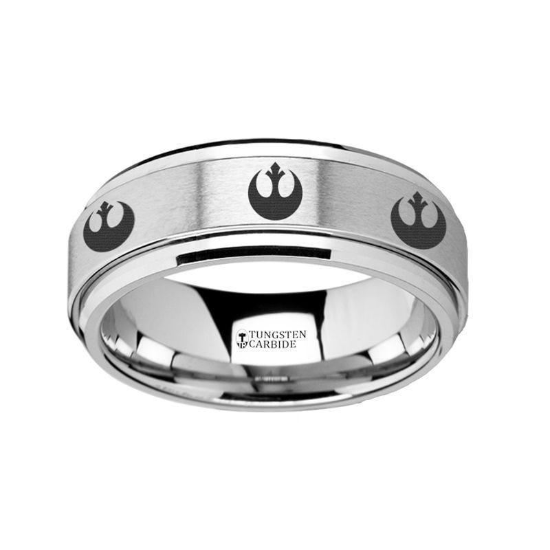Spinning Engraved Rebel Alliance Star Wars Symbol Tungsten Carbide Spinner