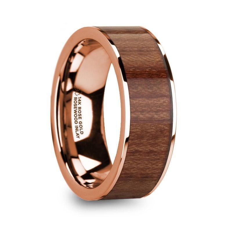 TITOS 14k Rose Gold Rosewood Inlay
