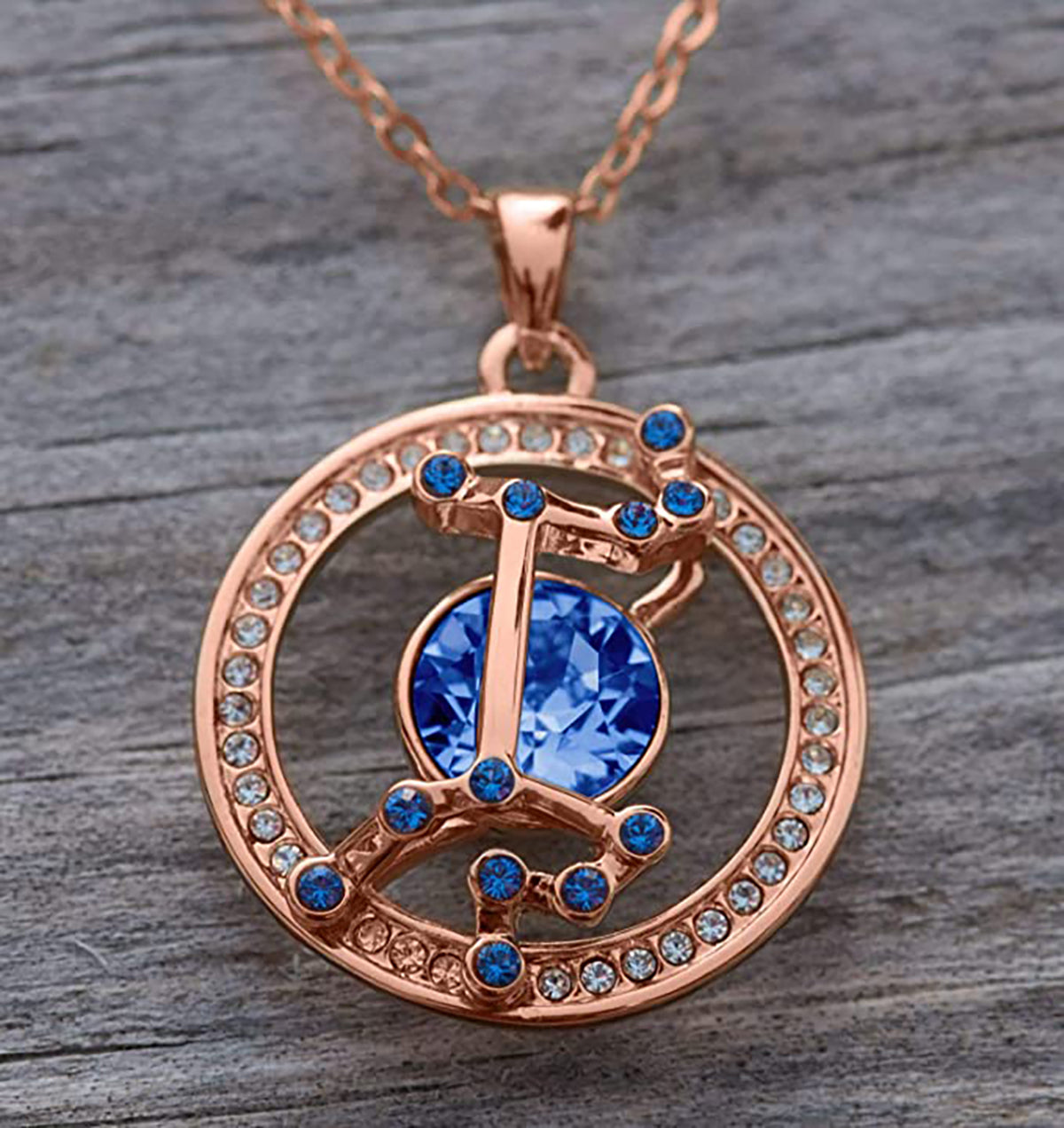 Virgo Rose Gold Zodiac Constellation Pendant Necklace Made with Premium Crystal Horoscope Jewelry