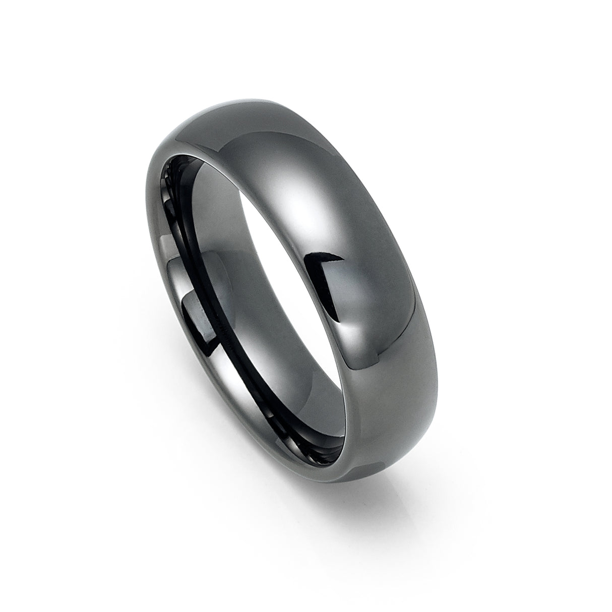 6mm Classic Dome Shape Gunmetal Tungsten Carbide Wedding Ring