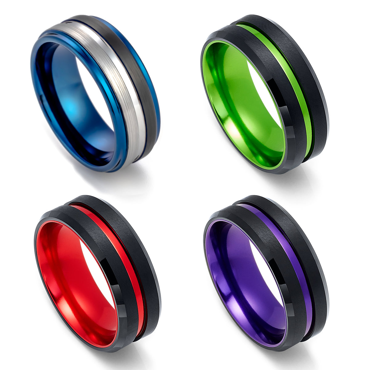 Colorful Metal Rings Color Collection Rings – RingMen Jewelry