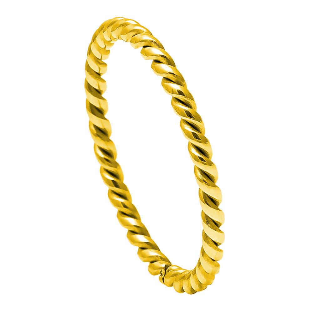 2mm - Yellow Gold Twisted Stackable Titanium Ring