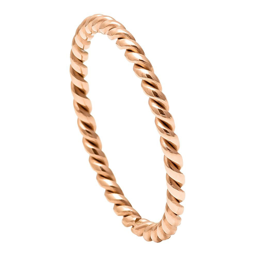 2mm - Titanium Rose Gold Twisted Stackable Ring