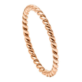 2mm - Mens Titanium Rose Gold IP Plated Twisted Ring