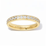 3mm - Titanium Yellow Gold Full Eternity White Diamond Ring