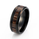 8mm Tungsten Wedding Band Brazilian Tiggerwood Inlay