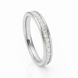 4MM 14k White Gold Princess Cut Women's Eternity Titanium Ring Wedding Band with CZ