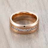 8mm - Rose Gold Tungsten Wedding Band Men, Comfort Fit Anniversary Ring, Engagement Band