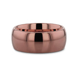 COFFEE Traditional Domed Espresso Tungsten Carbide Wedding Ring - 8mm