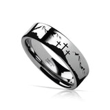 MOUNTAIN MAJESTY Laser Engraved Tungsten Carbide Ring