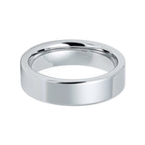 6mm - Silver Tungsten Wedding Ring, High Polish Pipe Cut Ring