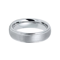 6mm - Men's Tungsten Wedding Ring with Brushed Center, Polished Ridge,