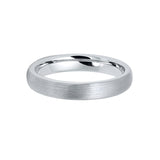 4mm - Tungsten Wedding Band Silver Brushed Center Finish, Dome Ring