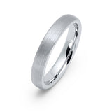 4mm - Tungsten Wedding Band Silver Brushed Center Finish, Dome Ring