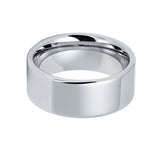 9mm - Silver Tungsten Carbide Wedding Ring Polished Flat Center Pipe Cut