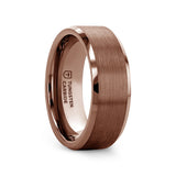 ROKA Beveled Espresso Tungsten Carbide Ring with Brushed Center - 8mm