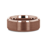 ROKA Beveled Espresso Tungsten Carbide Ring with Brushed Center - 8mm