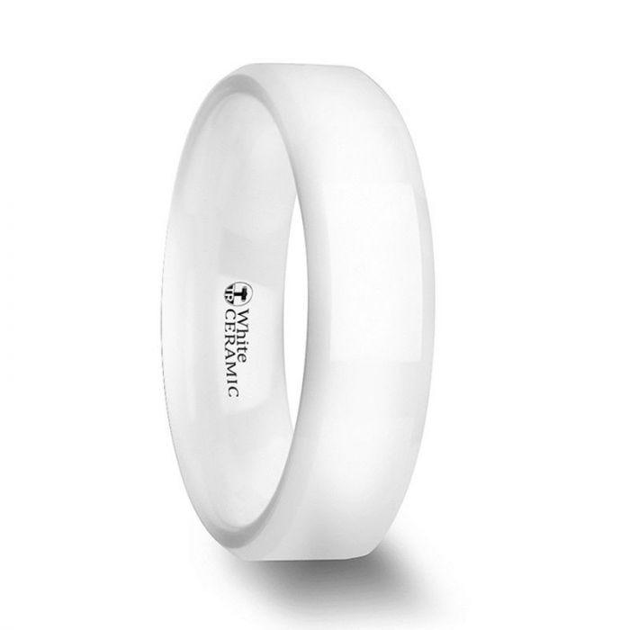 GLACIER White Ceramic Wedding Band