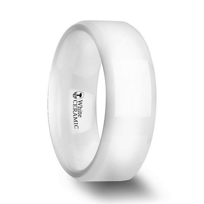 GLACIER White Ceramic Wedding Band