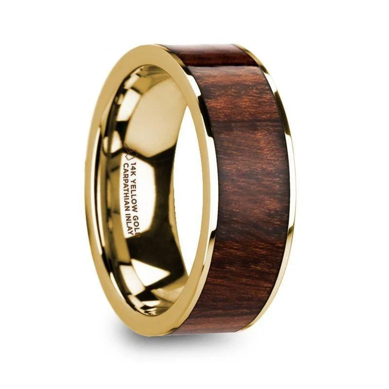 SOPHUS 14k Yellow Gold Carpathian Wood Inlay