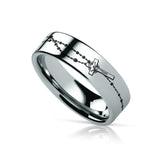 ROSARY on Flat Classic Tungsten Carbide Ring
