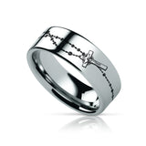 ROSARY on Flat Classic Tungsten Carbide Ring