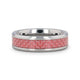 PINK Beveled Tungsten Wedding Band with Pink Carbon Fiber -4mm & 6mm