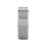 SHEFFIELD Flat Beveled Edges Tungsten Ring with Brushed Center - 4mm - 12mm