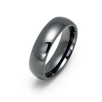 6mm Classic Dome Shape Gunmetal Tungsten Carbide Wedding Ring