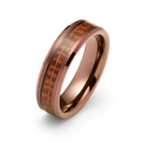 6mm Tungsten Carbide Espresso Brown Wood Ring