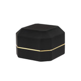 LED Light Ring Box Engagement Ring Case Velvet Jewelry Gift Box Case Ring Holder Black