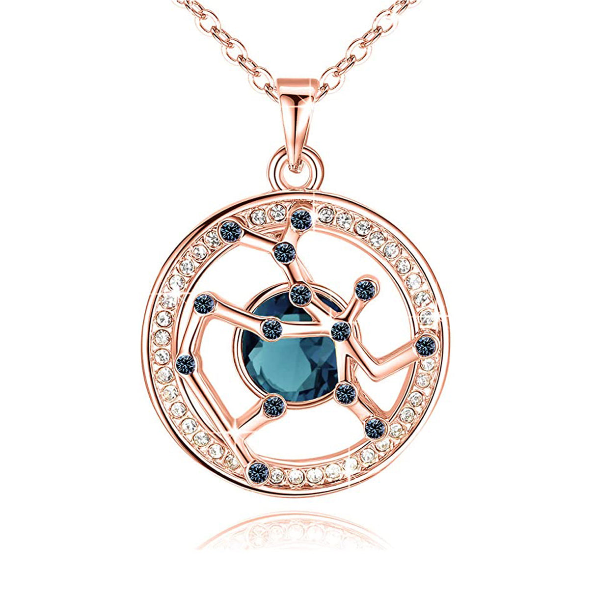 Sagittarius Rose Gold Zodiac Constellation Pendant Necklace Made with Premium Crystal Horoscope Jewelry