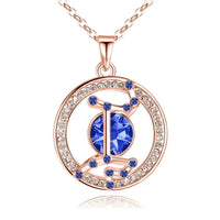 Virgo Rose Gold Zodiac Constellation Pendant Necklace Made with Premium Crystal Horoscope Jewelry