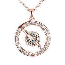 Aries Rose Gold Zodiac Constellation Pendant Necklace Made with Premium Crystal Horoscope Jewelry