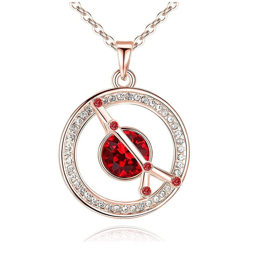 Cancer Rose Gold Zodiac Constellation Pendant Necklace Made with Premium Crystal Horoscope Jewelry