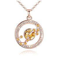 Scorpio Rose Gold Zodiac Constellation Pendant Necklace Made with Premium Crystal Horoscope Jewelry