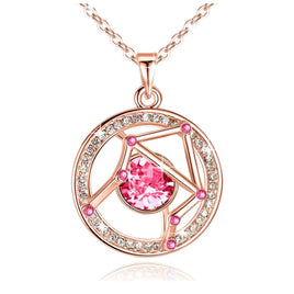 Libra Rose Gold Zodiac Constellation Pendant Necklace Made with Premium Crystal Horoscope Jewelry