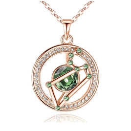 Leo Rose Gold Zodiac Constellation Pendant Necklace Made with Premium Crystal Horoscope Jewelry