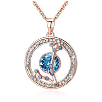 Pisces Rose Gold Zodiac Constellation Pendant Necklace Made with Premium Crystal Horoscope Jewelry