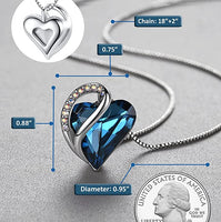 Infinity Bermuda Sapphire Blue September Birthstone Love Heart Pendant ...