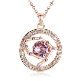 Gemini Rose Gold Zodiac Constellation Pendant Necklace Made with Premium Crystal Horoscope Jewelry