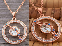 Aries Rose Gold Zodiac Constellation Pendant Necklace Made with Premium Crystal Horoscope Jewelry