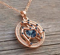Sagittarius Rose Gold Zodiac Constellation Pendant Necklace Made with Premium Crystal Horoscope Jewelry