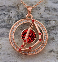 Capricorn Rose Gold Zodiac Constellation Pendant Necklace Made with Premium Crystal Horoscope Jewelry