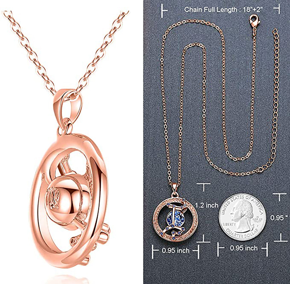 Virgo Rose Gold Zodiac Constellation Pendant Necklace Made with Premium Crystal Horoscope Jewelry