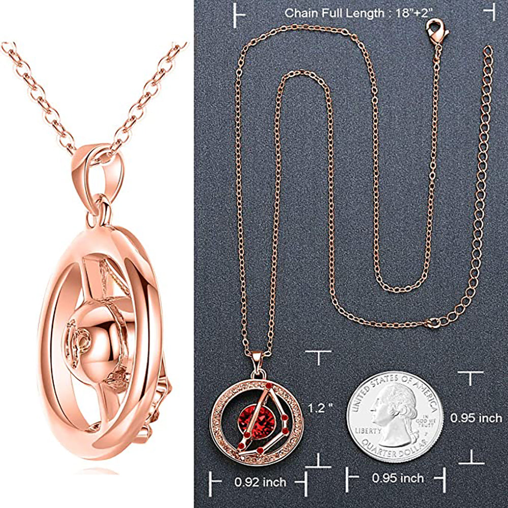 Capricorn Rose Gold Zodiac Constellation Pendant Necklace Made with Premium Crystal Horoscope Jewelry