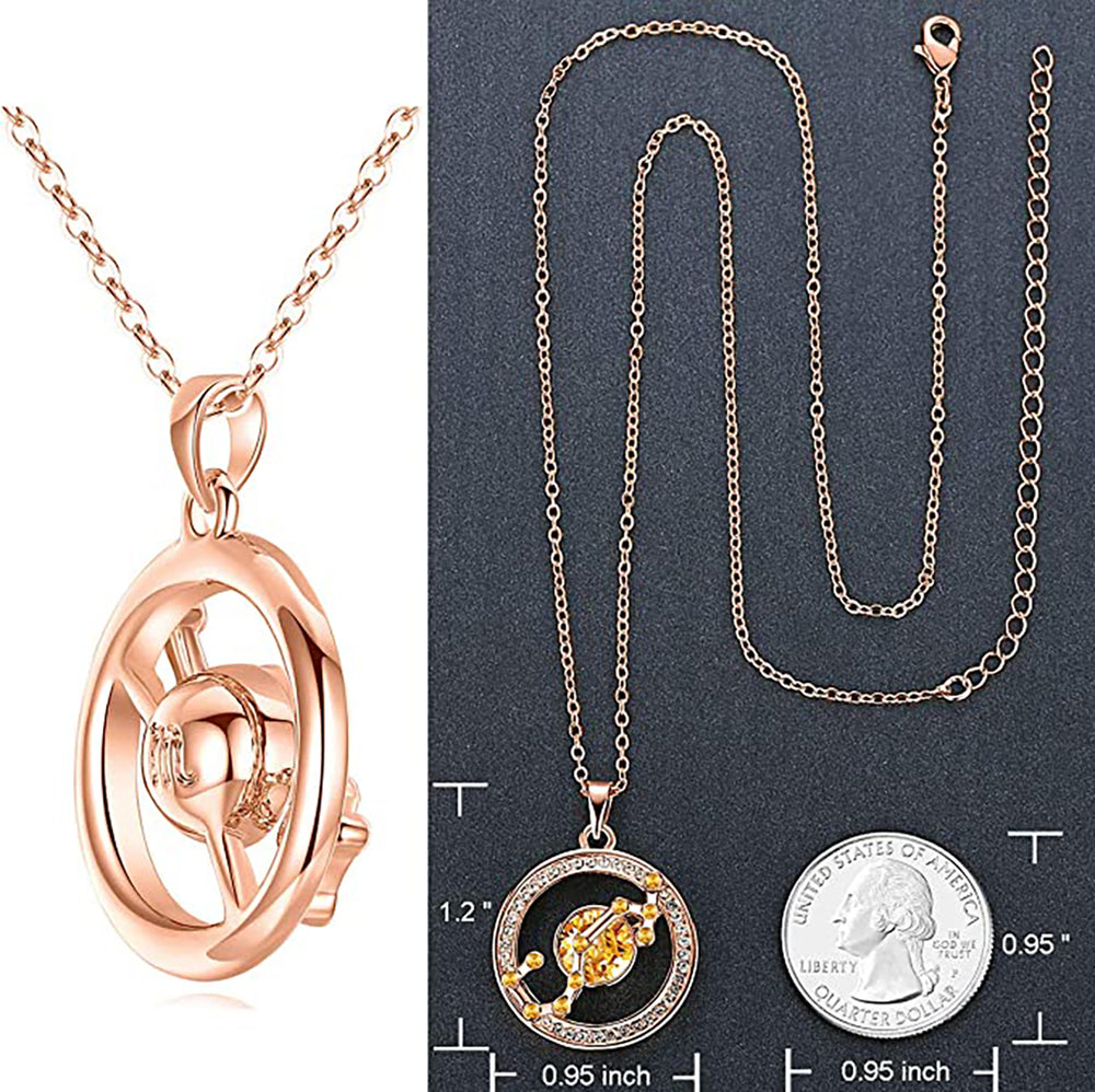 Scorpio Rose Gold Zodiac Constellation Pendant Necklace Made with Premium Crystal Horoscope Jewelry