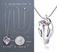 Infinity Alexandrite Light Purple June Birthstone Love Heart Pendant Necklace Made with Crystals Birthstone