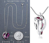 Infinity Love Heart Pendant Necklace Amethyst Dark Pink February Birthstone Made with Swarovski Crystals Birthstone Jewelry